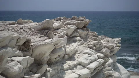 Moving through the white rocks close up 4K Stock Footage 157968196