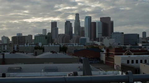 Moving time-lapse  of downtown Los Angeles Stock Footage 58027774