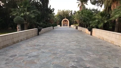 Moving Time Lapse in a Holy Garden Stock Footage 90452202