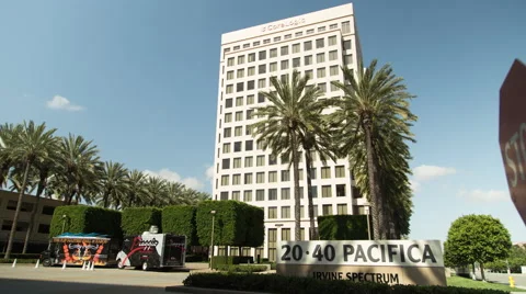 Moving time-lapse of an office building in Irvine, California Stock Footage 67643375