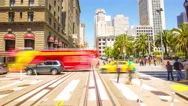 Moving Time-Lapse San Francisco Inbound Hyde-Powell Cable Car Inside Front Pov Stock Footage