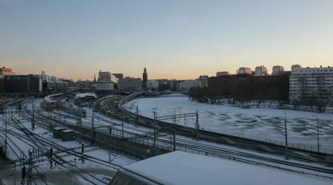 Moving time-lapse of Stockholm City-scape Vidéo 59198082