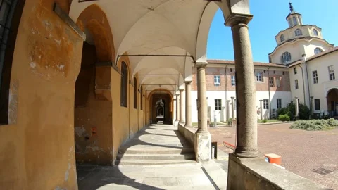 Moving time lapse walking through the university of Pavia Video stock 137289900