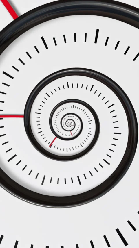 Moving time spiral. Spiral Clock Seamless Infinite Zoom Motion Background. Time Stock Footage 281506384