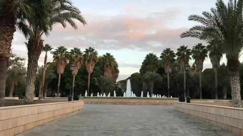 Moving Timel apse Shots of Gardens Park in Nicosia Stock-Footage 100479401