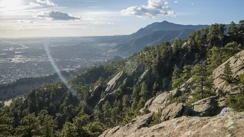 Moving Timelapse of Boulder, CO Mountains Stock Footage