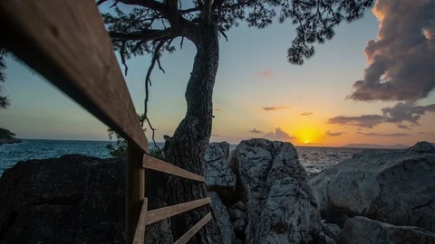 Moving timelapse at cliffs Video stock 114641777