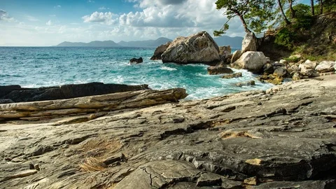 Moving Timelapse at cliffs Video stock 114641944