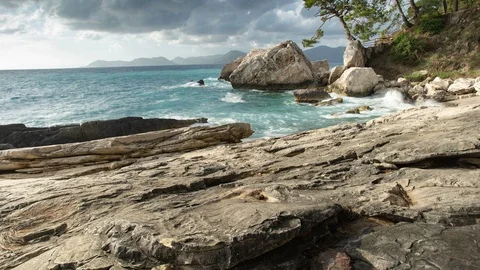 Moving Timelapse at cliffs Video stock 114641996