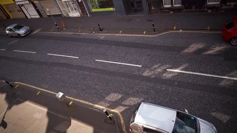 Moving Timelapse of Easter Road, Edinburgh, from above Stock Footage 77660294