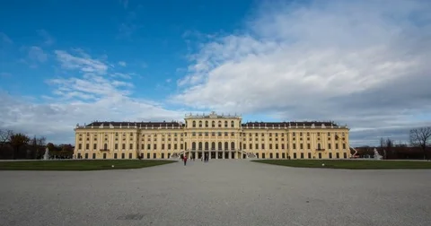 Moving timelapse / hyperlapse of Schönbrunn Palace on a beautiful day Stock Footage 83724284