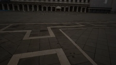 Moving timelapse on St Mark’s square during sunrise Stock Footage 99015358