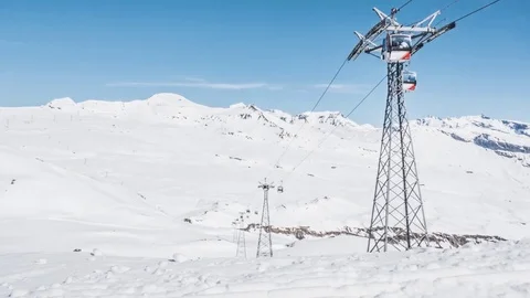 Moving Top Gondolas Laax Timelapse 4k Stock Footage 73826346