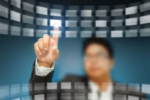 Moving a touch screen interface Illustrazione stock