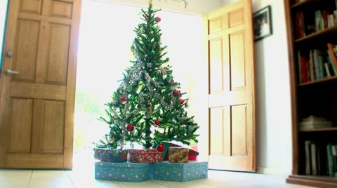 Moving toward christmas tree Video stock 5186572