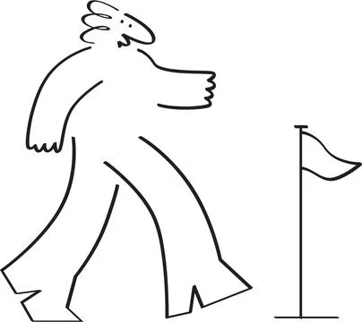 Moving Towards a Goal or Objective / Finish Line Stock Illustration