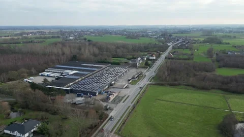 Moving towards Logistic Warehouse factory distribution center commercial real Stock Footage 233295942