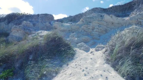 Moving Towards Sandy Caribbean Dune On A Sunny Day Stock Footage 72288643