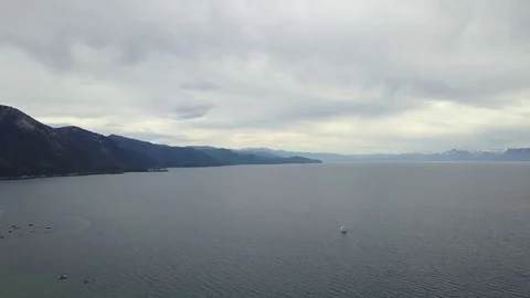 Moving Towards A Stormy Lake Stock Footage 81008690