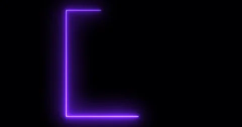 Moving tracing square frame border neon stripes dark bg. Glowing luminous b.. Stock Illustration