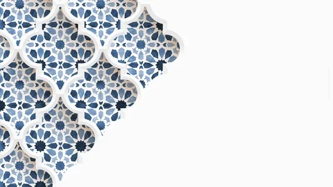 Moving traditional arabic pattern with ornamental geometric stars, arabesque Stock Footage 128749777