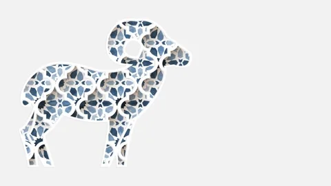 Moving traditional blue arabic pattern with geometric stars, arabesque through Stock Footage 134035313