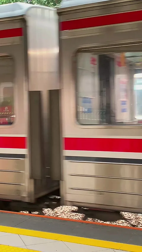 Moving train 2 (Potrait) Stock Footage 334585782