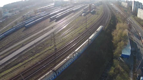 Moving train. Drone shooting Stock Footage 47471319