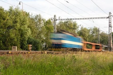 Moving train Stock Photos