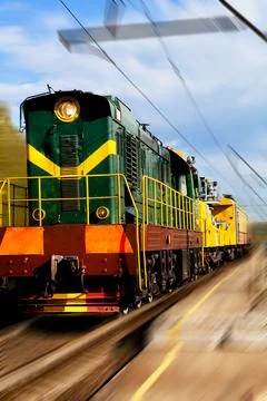 Moving train Stock Photos