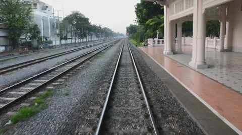 Moving train point of view footage Stock Footage 63611378