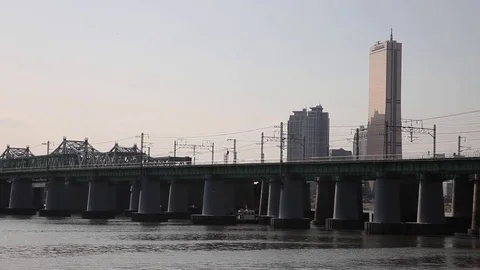 Moving train on rail Video stock 79953595