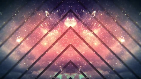 Moving Triangles With Space and Cloud Texture Motion Background Vídeo Stock 143121712