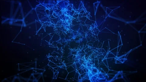 Moving tunnel background with blue lines Stock Footage 117037666