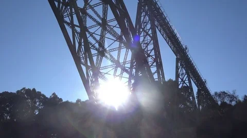 Moving Under Dom Luis Bridge Porto, Portugal v1 Stock Footage 71144550