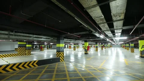 Moving in underground parking interior Stock-Footage 171669422