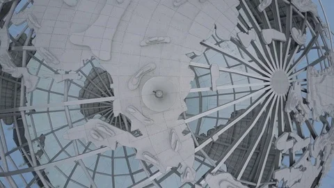 Moving Upwards from the Flushing Meadows Globe Stock Footage