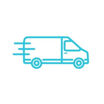 Moving van icon. Isolated on white background. From blue icon set. Stock Illustration