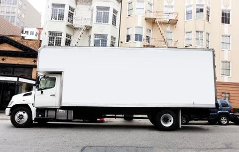 Moving van Stock Photos