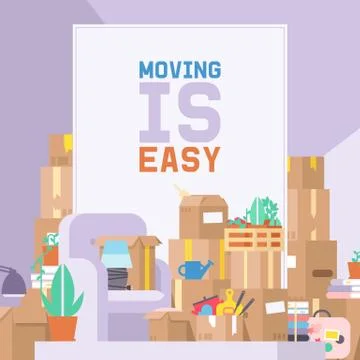 Moving vector delivery service delivering parcel box or package illustration Illustrazione stock