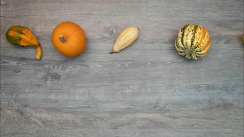 Moving vegetables on kitchen table, harvest background - stop motion animation Stock Footage 140859700