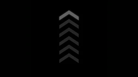Moving vertical directional arrow pointing upward on black 4K Vídeo Stock 338328306