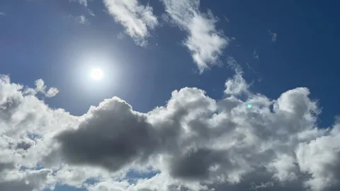 Moving video of cloud formation on blue sky Stock Footage 246125268