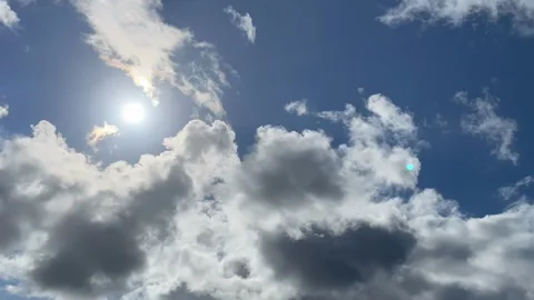 Moving video of cloud formation on blue sky Stock Footage 247378724
