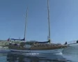 Moving view of front and side of sailing gulet SD Footage