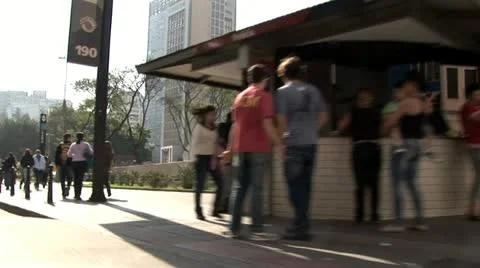 Moving View of People in Centro de Sao Paulo, Brazil 2 Video stock 19720166