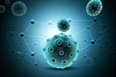 Moving virus in multi color background Stock Illustration