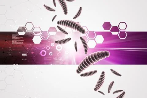 Moving virus in multi color background Stock Illustration
