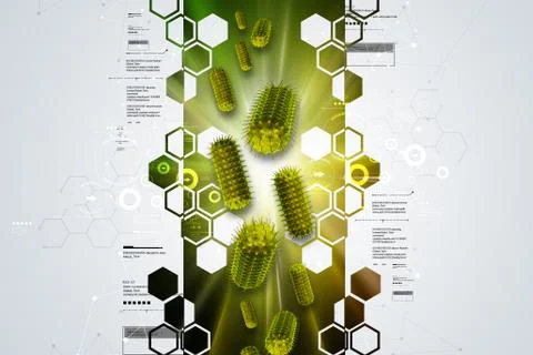Moving virus in multi color background Stock Illustration