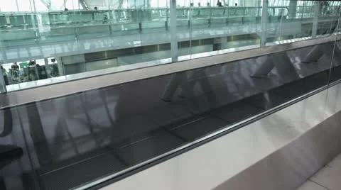 Moving Walkway in airport Stock Footage 23991953